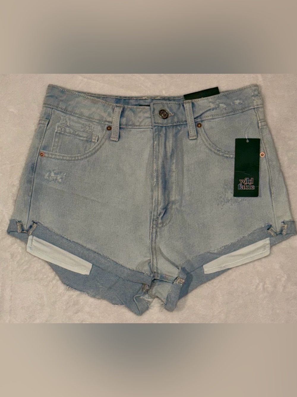 wild fable Light Blue High-Rise Denim Shorts